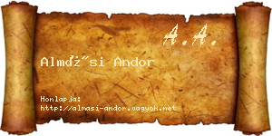 Almási Andor névjegykártya